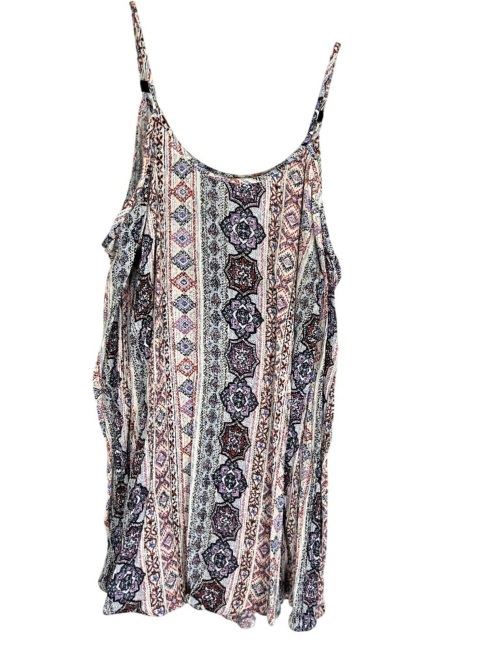 Colorful Floral Cold Shoulder Top M Boho Indie Folk Peasant Earthy Granola Chic